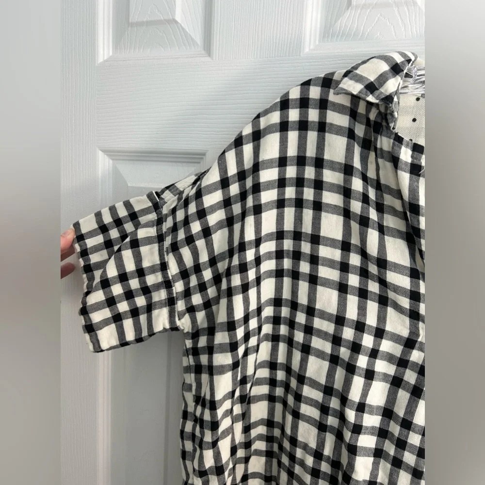 Madewell Courier Button Back Blouse Double Faced Plaid Womens Small - Picture 5 of 7